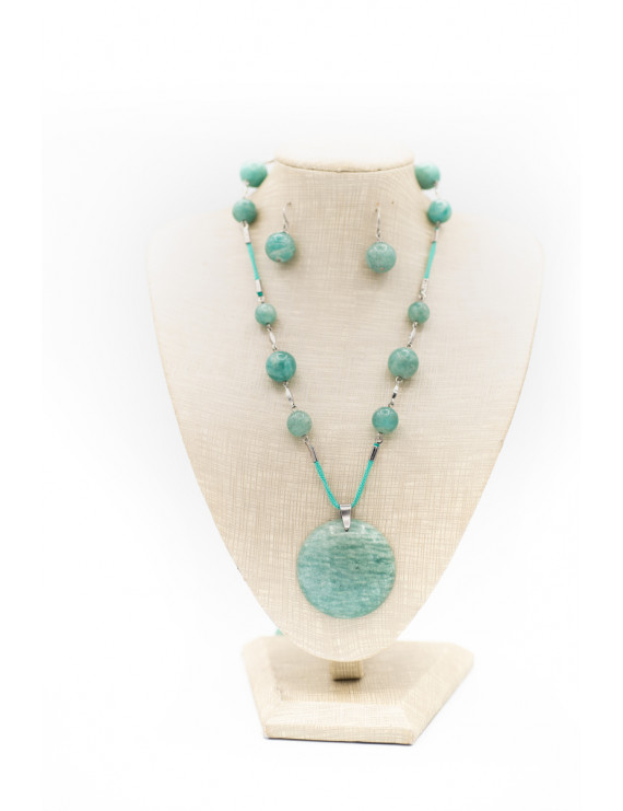 Collier et boucle d'oreille en Amazonite